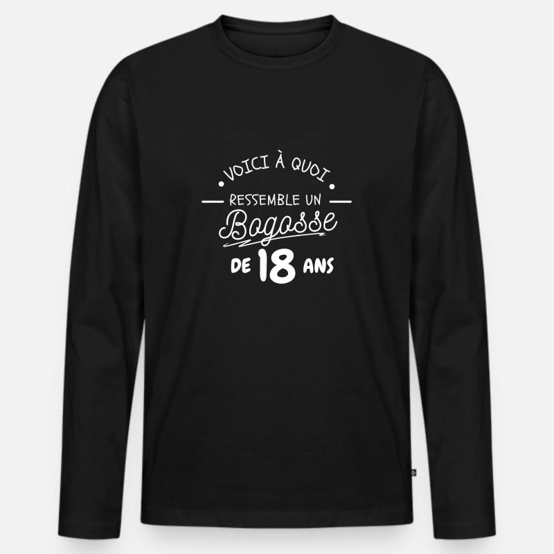 18-JÄHRIGER JUNGE - Männer Premium Bio Langarmshirt - Schwarz