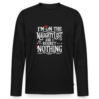 On The Naughty List - Men's Premium Organic Long Sleeve Shirt - black - Front - Nico (187cm)