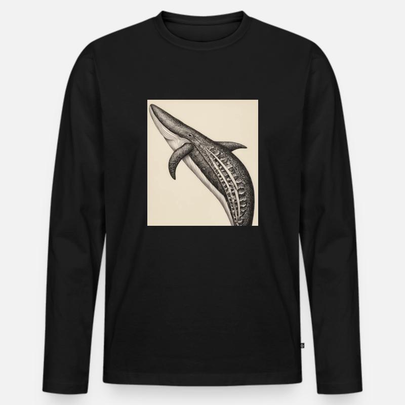Anatomie der Wale - Männer Premium Bio Langarmshirt - Schwarz