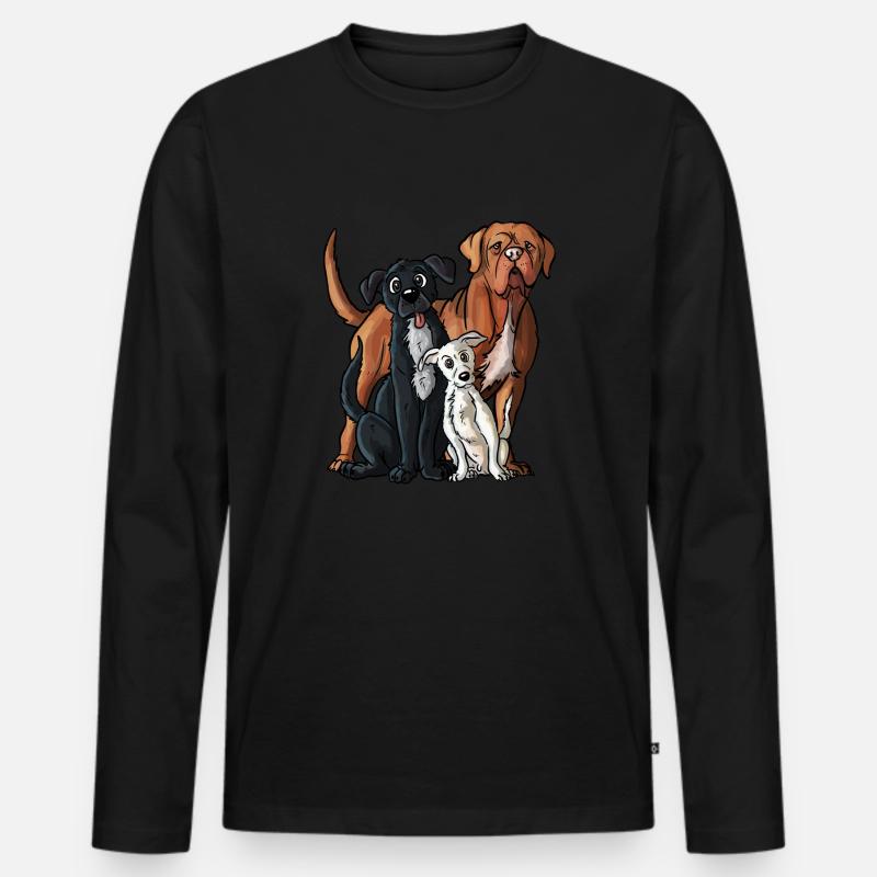Dogs - Männer Premium Bio Langarmshirt - Schwarz