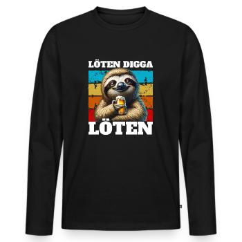 Löten Digga, löten - Männer Premium Bio Langarmshirt - Schwarz - Vorne - Nico (187cm)