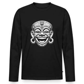 Mask - Men's Premium Organic Long Sleeve Shirt - black - Front - Nico (187cm)