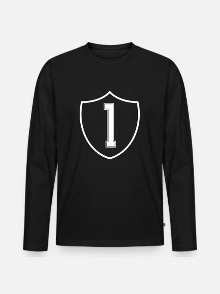 1 wappen - Männer Premium Bio Langarmshirt - Schwarz