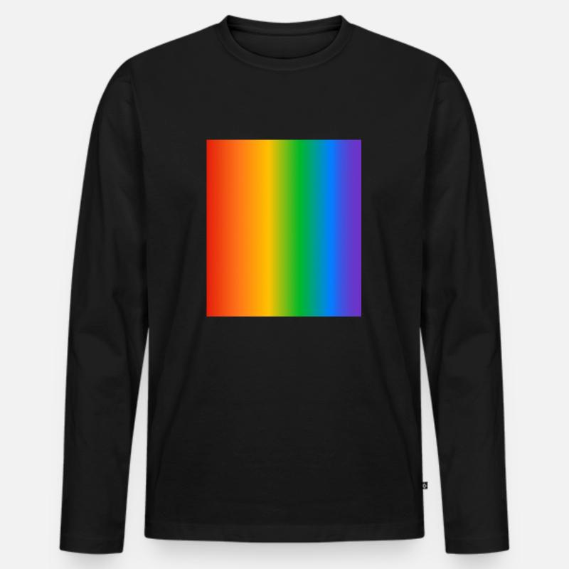 Regenbogen Farbverläufe Farben - Männer Premium Bio Langarmshirt - Schwarz