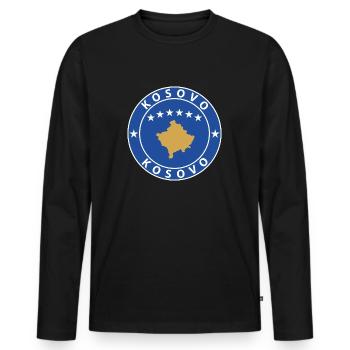 Kosovo - T-shirt manches longues Premium bio Homme - noir - Devant - Nico (187cm)