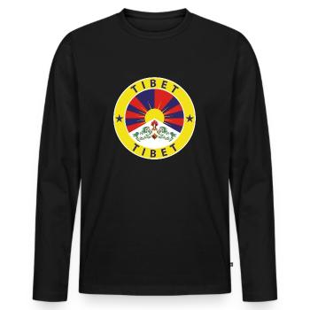 Tibet - Men's Premium Organic Long Sleeve Shirt - black - Front - Nico (187cm)