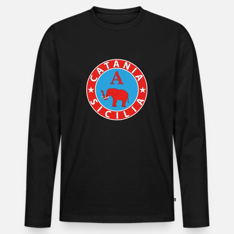 Catania - Männer Premium Bio Langarmshirt - Schwarz