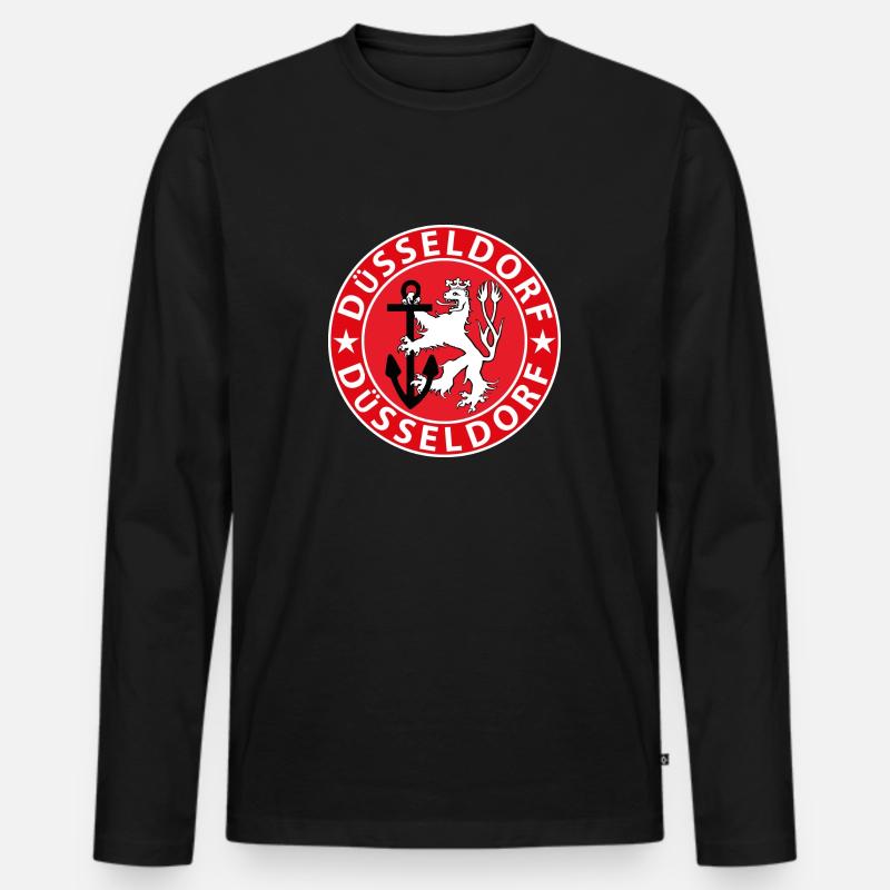 Düsseldorf - Männer Premium Bio Langarmshirt - Schwarz