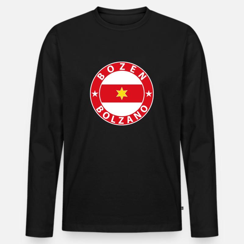 Bozen - Männer Premium Bio Langarmshirt - Schwarz