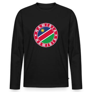 Namibia - Männer Premium Bio Langarmshirt - Schwarz - Vorne - Nico (187cm)