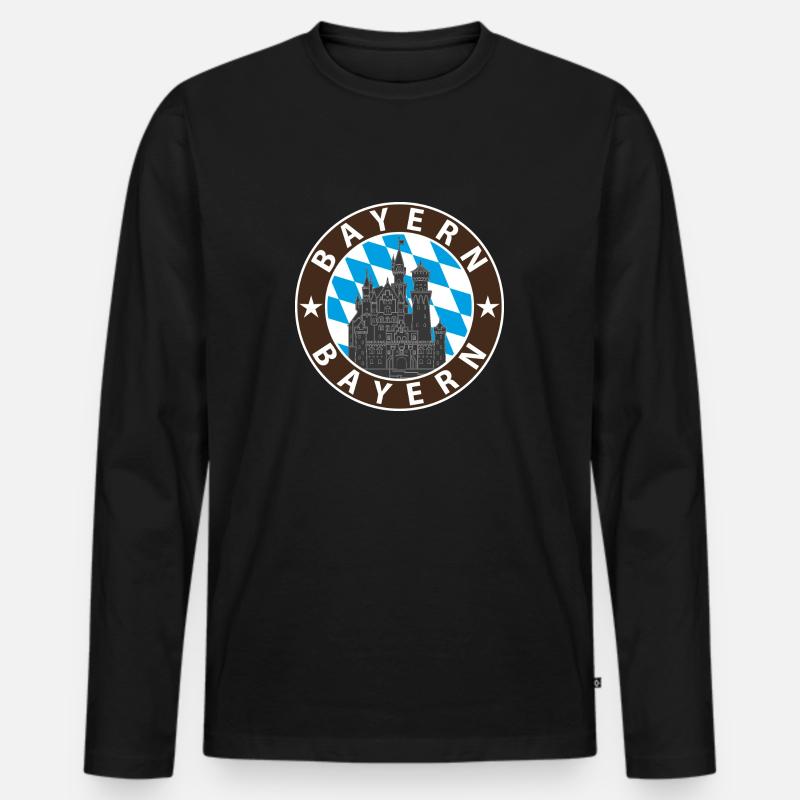 Bayern - Männer Premium Bio Langarmshirt - Schwarz