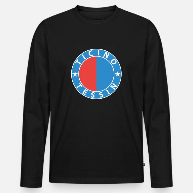 Tessin - Männer Premium Bio Langarmshirt - Schwarz