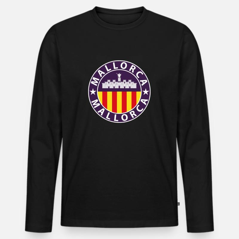 Mallorca - Männer Premium Bio Langarmshirt - Schwarz