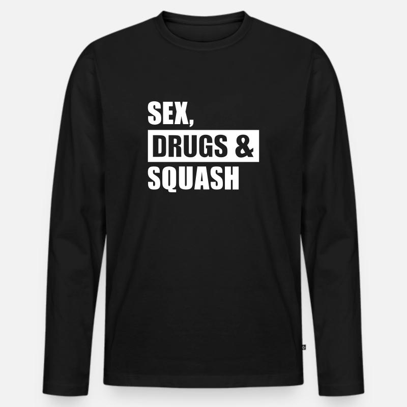 Squash - Männer Premium Bio Langarmshirt - Schwarz