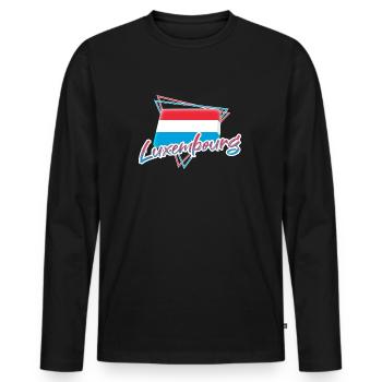 Luxembourg - Men's Premium Organic Long Sleeve Shirt - black - Front - Nico (187cm)