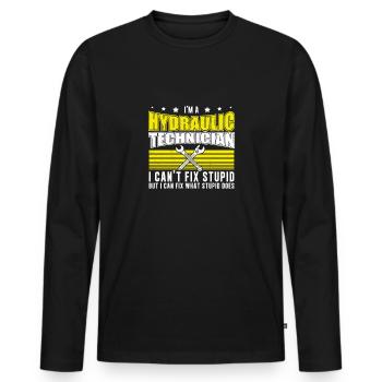 Le technicien hydraulique refroidisseur répare ce que le - T-shirt manches longues Premium bio Homme - noir - Devant - Nico (187cm)