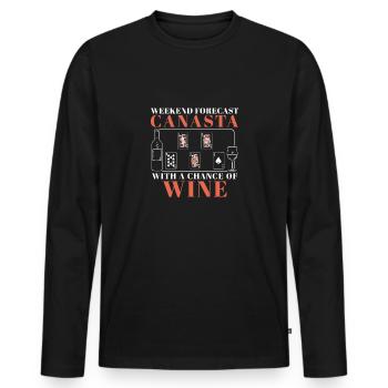 Prévisions de week-end Funny Canasta Card Game pour - T-shirt manches longues Premium bio Homme - noir - Devant - Nico (187cm)