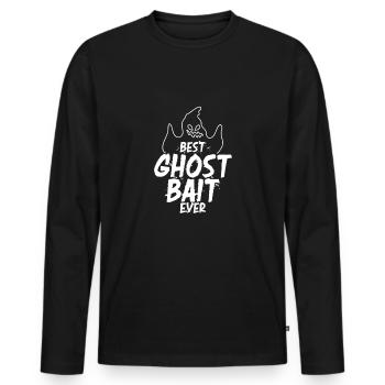 Drôle d’appât fantôme pour un paranormal - T-shirt manches longues Premium bio Homme - noir - Devant - Nico (187cm)