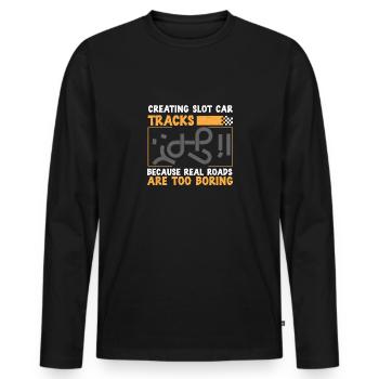 Slotcar-Rennen Erstellen von Slotcar-Strecken - Männer Premium Bio Langarmshirt - Schwarz - Vorne - Nico (187cm)