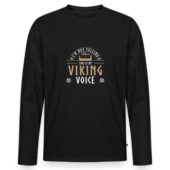 Viking Ceci est ma voix viking Jomsviking - T-shirt manches longues Premium bio Homme - noir - Devant - Nico (187cm)