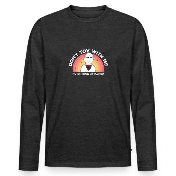 Cool ventriloquist dummy Don't Toy With Me - Men's Premium Organic Long Sleeve Shirt - heather anthracite - Front - Nico (187cm)