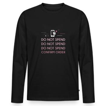 Fun online shopping Confirm the - Men's Premium Organic Long Sleeve Shirt - black - Front - Nico (187cm)