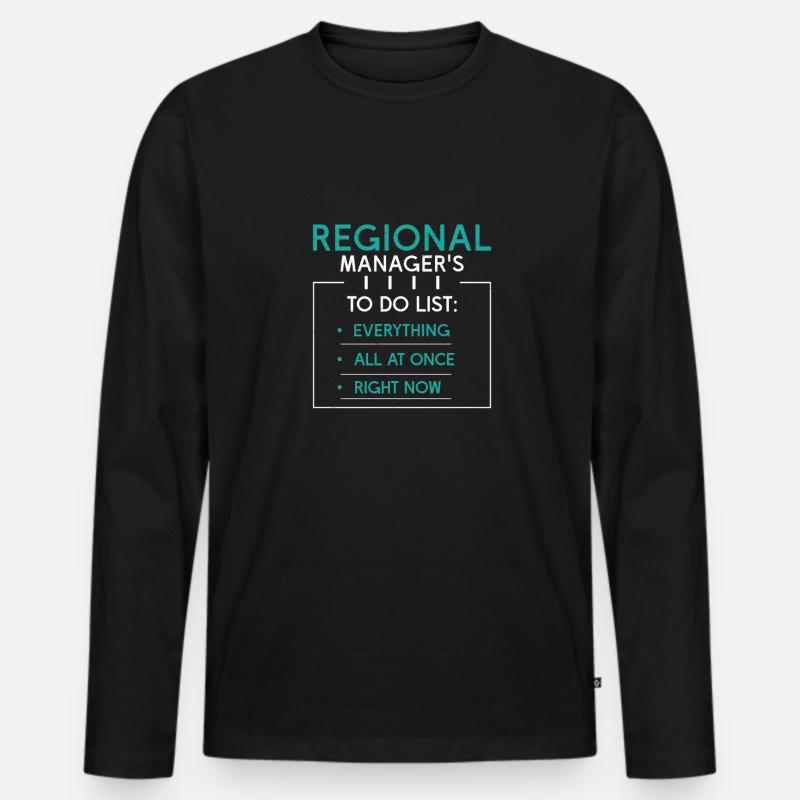 Regionalleiter Alles auf einmal Lustiges - Männer Premium Bio Langarmshirt - Schwarz