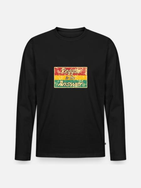reggae - Men's Premium Organic Long Sleeve Shirt - black