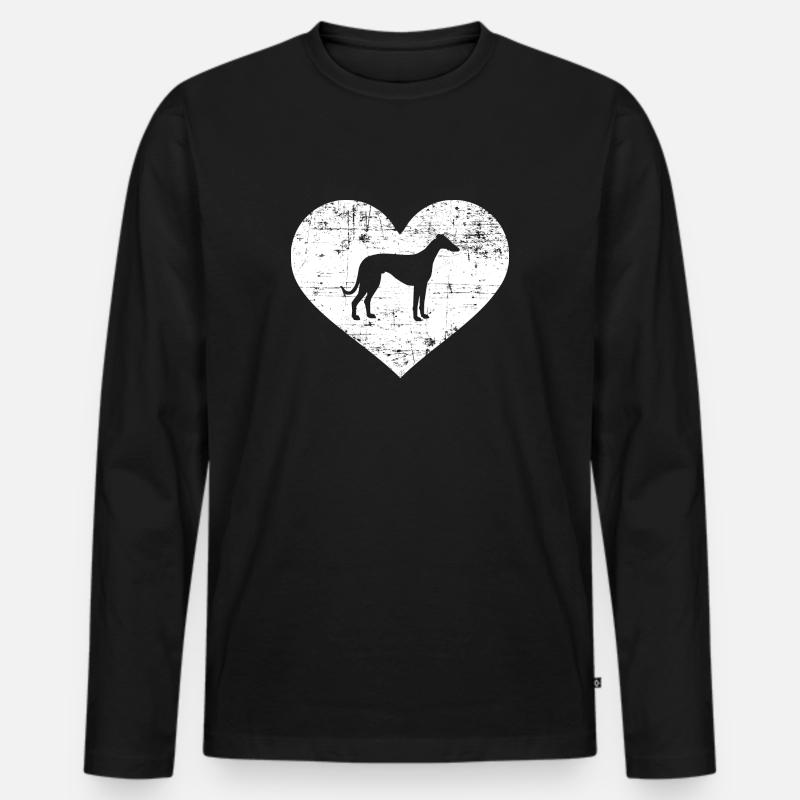 Whippet - Männer Premium Bio Langarmshirt - Schwarz