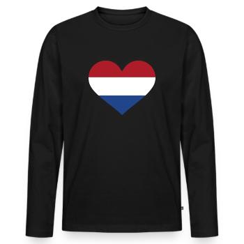 Netherlands - Men's Premium Organic Long Sleeve Shirt - black - Front - Nico (187cm)