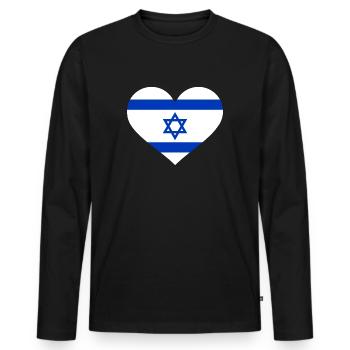 Israel - Men's Premium Organic Long Sleeve Shirt - black - Front - Nico (187cm)