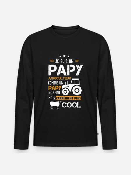 Papy Agriculteur - T-shirt manches longues Premium bio Homme - noir