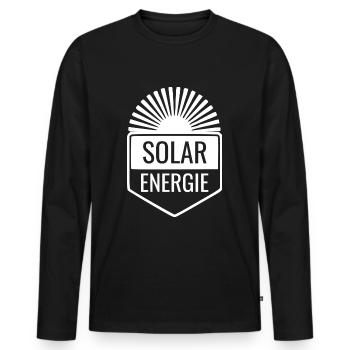 SOLARENERGIE - Männer Premium Bio Langarmshirt - Schwarz - Vorne - Nico (187cm)