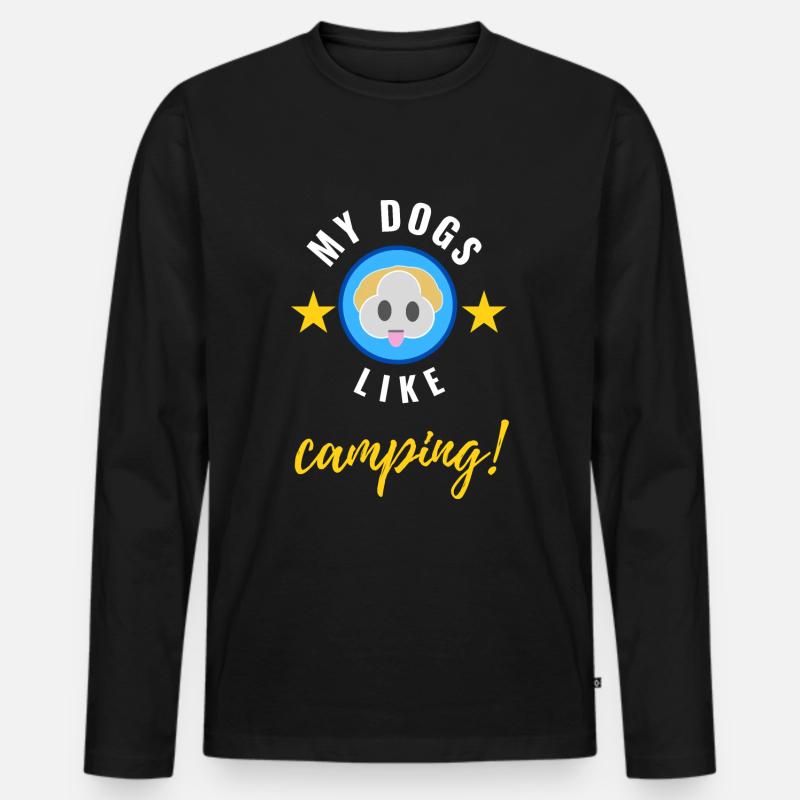 Meine Hunde lieben Camping! - Männer Premium Bio Langarmshirt - Schwarz