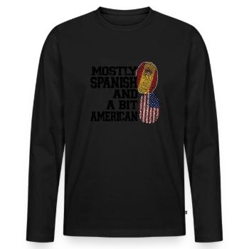 Spanisch Spanien Spanische Wurzeln Geschenk - Männer Premium Bio Langarmshirt - Schwarz - Vorne - Nico (187cm)