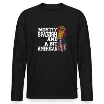 Spanisch Spanien Spanische Wurzeln Geschenk - Männer Premium Bio Langarmshirt - Schwarz - Vorne - Nico (187cm)