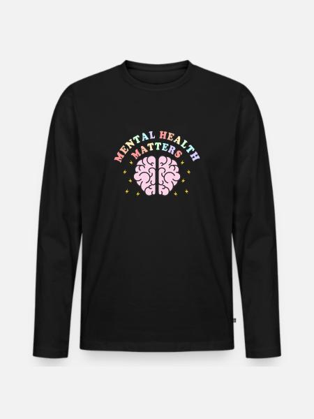 Mental Health Matters - Men's Premium Organic Long Sleeve Shirt - black