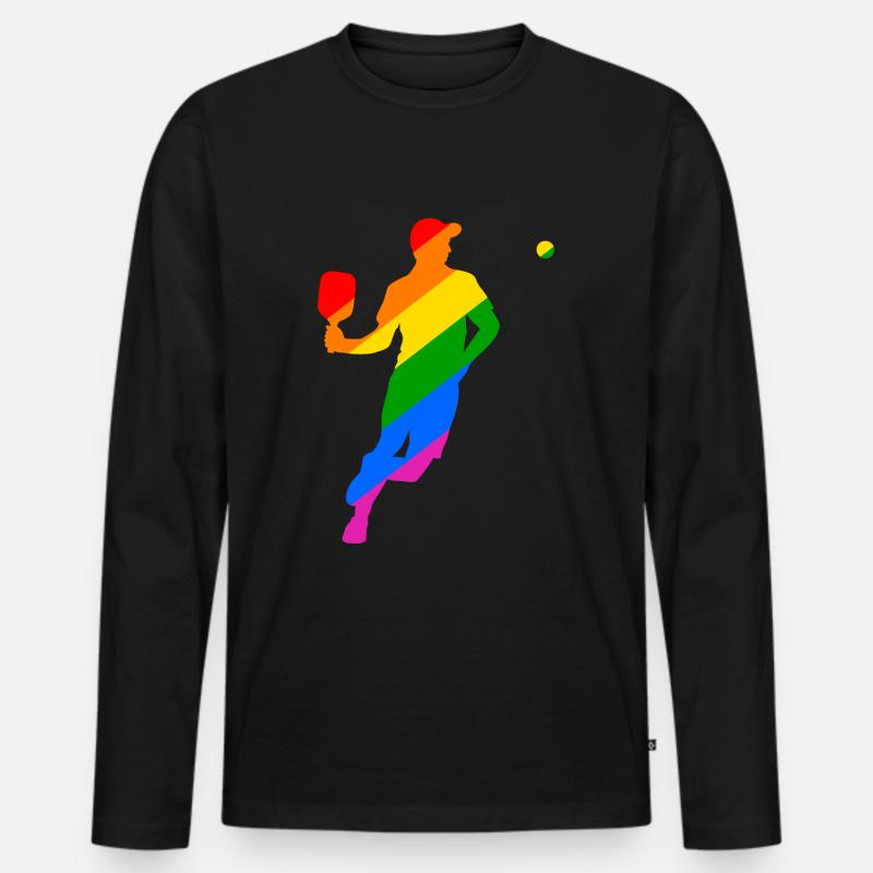LGBTQ Pickleball - Männer Premium Bio Langarmshirt - Schwarz