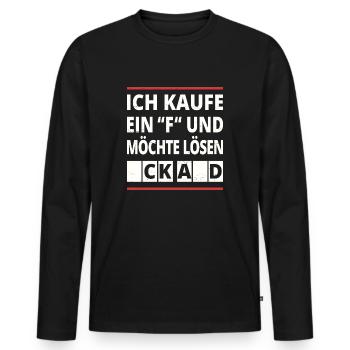 Antifaschistisches Statement Protest - Männer Premium Bio Langarmshirt - Schwarz - Vorne - Nico (187cm)