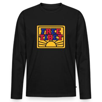 Free Tibet - Men's Premium Organic Long Sleeve Shirt - black - Front - Nico (187cm)