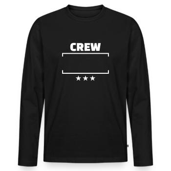 Crew - Männer Premium Bio Langarmshirt - Schwarz - Vorne - Nico (187cm)