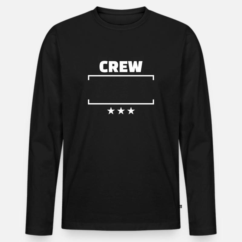 Crew - Männer Premium Bio Langarmshirt - Schwarz