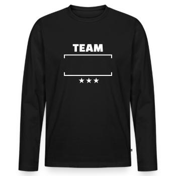 Team - Männer Premium Bio Langarmshirt - Schwarz - Vorne - Nico (187cm)