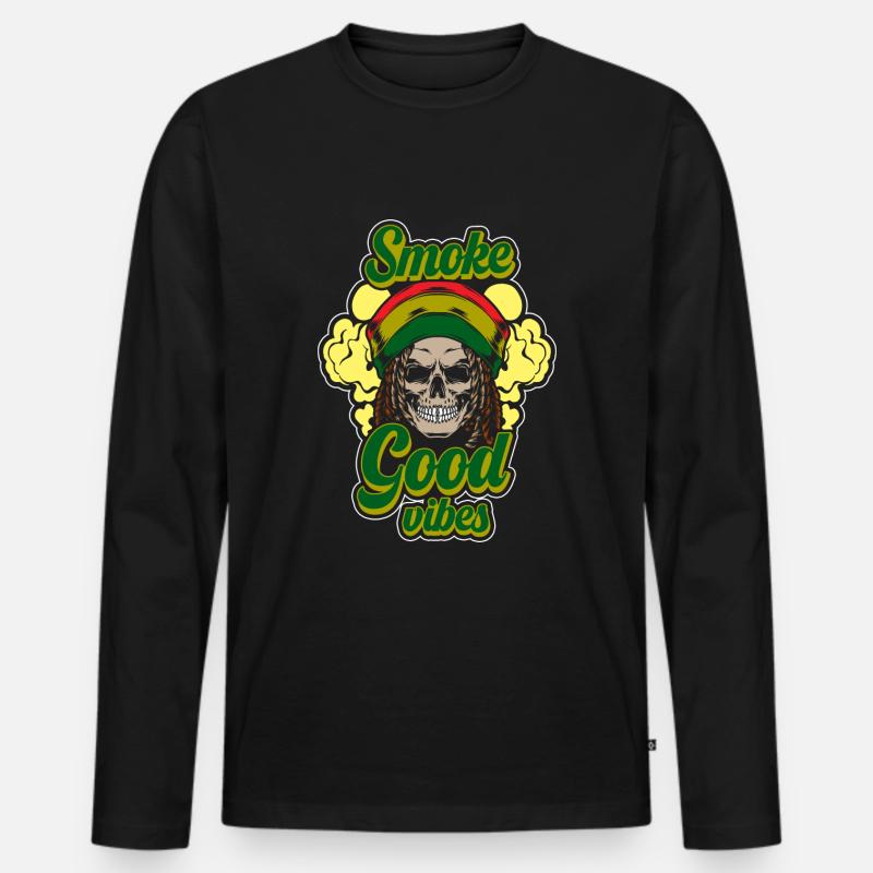 Cannabis Joint Haschisch - Männer Premium Bio Langarmshirt - Schwarz