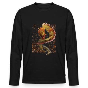 Dragon Moyen Âge Fantasy - T-shirt manches longues Premium bio Homme - noir - Devant - Nico (187cm)
