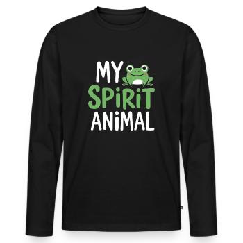 My Spirit Animal - Männer Premium Bio Langarmshirt - Schwarz - Vorne - Nico (187cm)