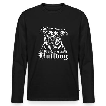 Olde English Bulldog Hunde Hund Wilsigns - Männer Premium Bio Langarmshirt - Schwarz - Vorne - Nico (187cm)