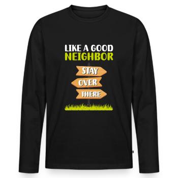 Amis du quartier Initiation à la bière - T-shirt manches longues Premium bio Homme - noir - Devant - Nico (187cm)