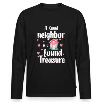 Nachbar Haus Gebäude Alkohol - Männer Premium Bio Langarmshirt - Schwarz - Vorne - Nico (187cm)