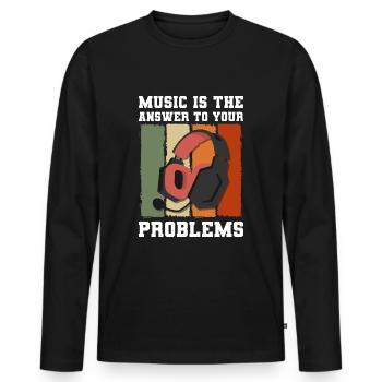 Problem Nicht mein Problem Mir Egal - Männer Premium Bio Langarmshirt - Schwarz - Vorne - Nico (187cm)